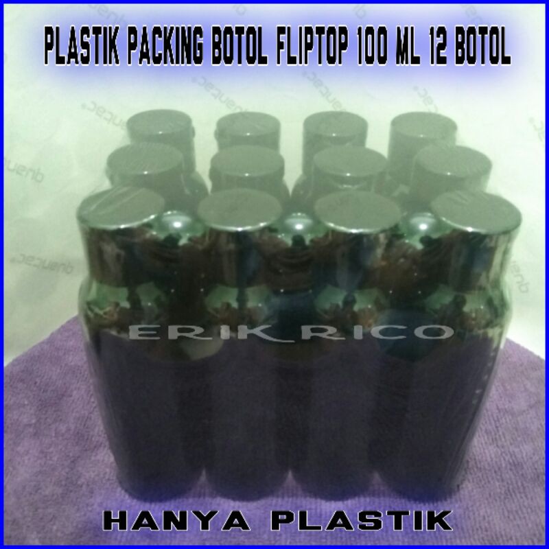 ECERAN||PLASTIK PACKING BOTOL FLIPTOP 100 ML SUSUN 1 LUSIN