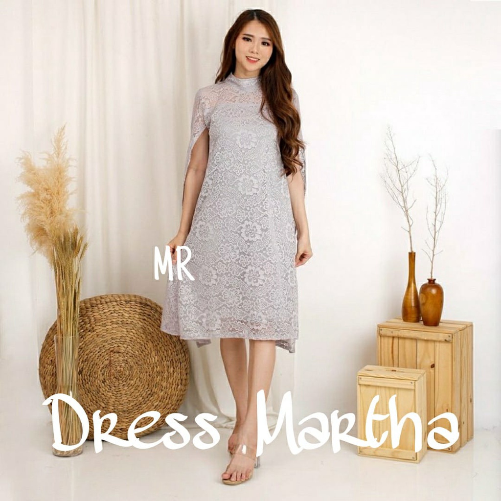 PCS DRESS MARTHA 3 UKURAN L XL XXL BAHAN BRUKAT CORNELI TULANG LAPIS FURING MR ADA VIDEO PRODUK ASLI