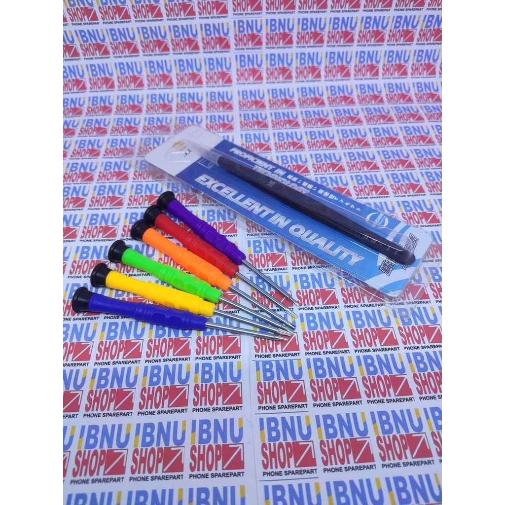 OBENG SET MINI P-3001 + PINSET LURUS SUNSHINE + LEM B700 3ML OBENG HP ORIGINAL