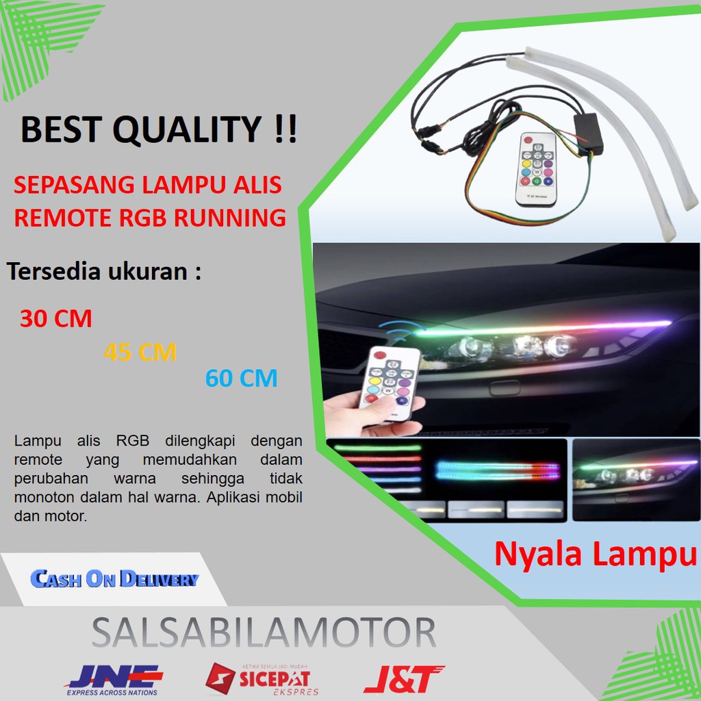 Lampu variasi motor alis pelangi remot wifi wirelles RGB Lamp remote DRL led alis runing sein sen mo