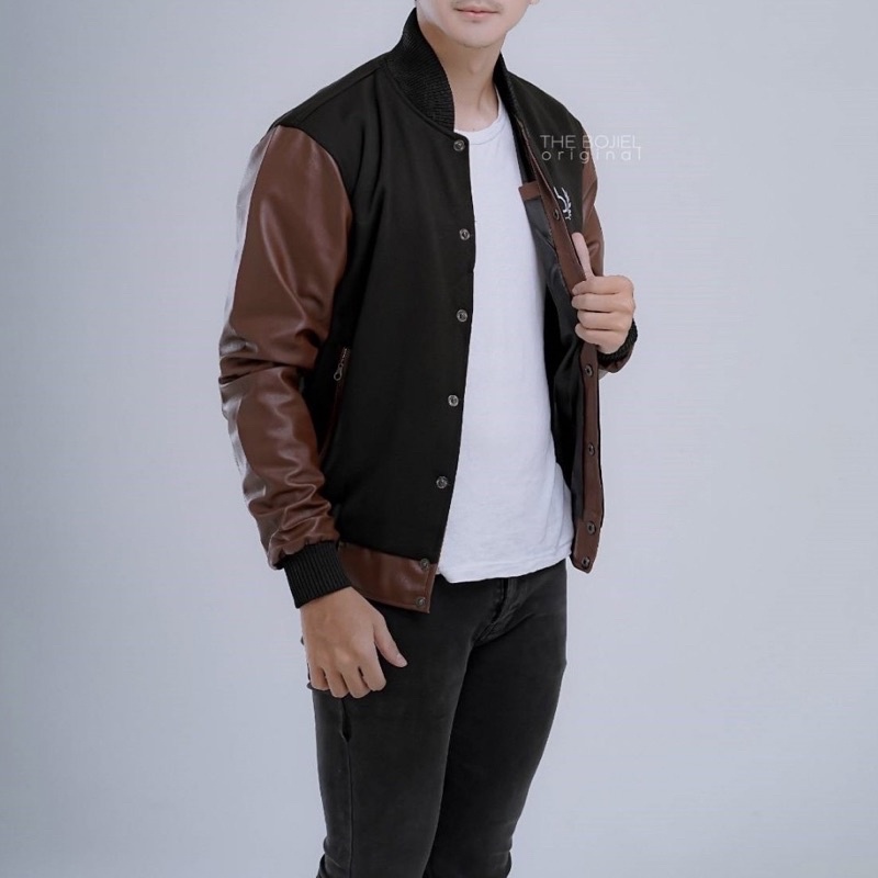 Jaket Baseball Bomber Pria Wanita Bombers Motor Tebal Distro Premium Hitam Boombers