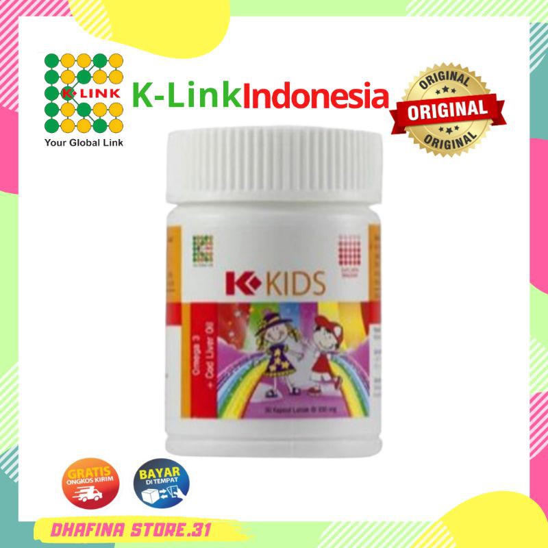 K-KIDS KLINK | OMEGA SUPLEMEN VITAMIN ANAK | MINYAK IKAN | ISI 30