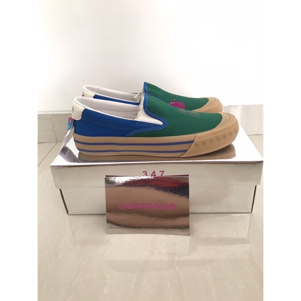 Sepatu Compass Retrograde Slip On x Unkl 347 3.4.7 Size 40 Hijau Biru
