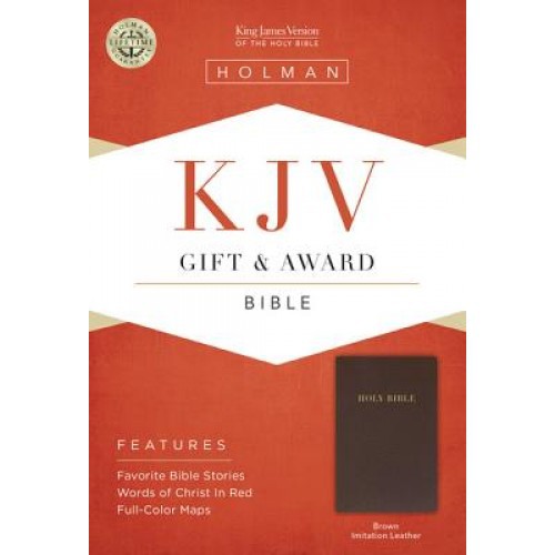 KJV Gift & Award Bible - Brown Imitation Leather - 9781433614606