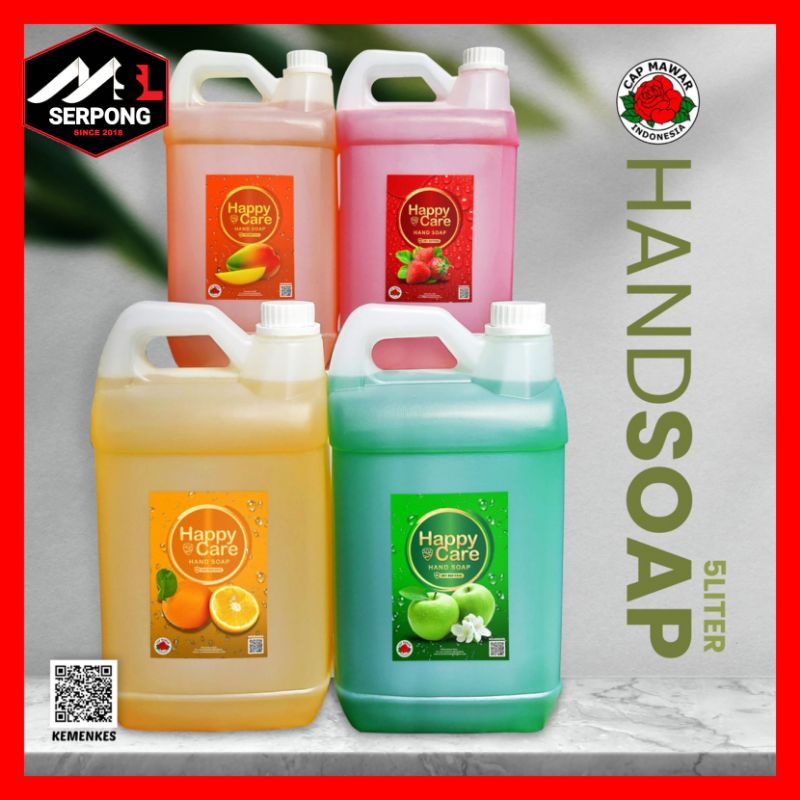 SABUN CUCI TANGAN ANTI BACTERIAL 5 LITER HAPPY CARE / HAND SOAP / SABUN CUCI TANGAN