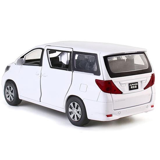 Cod Mainan Diecast Metal Mobil Toyota Alphard Pull Back Lampu Skala 1:27