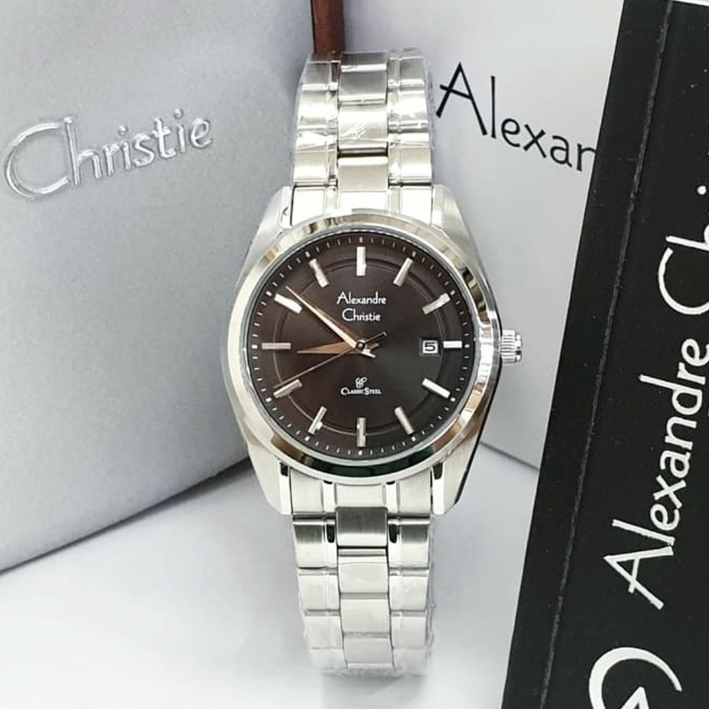 AC alexandre Christie AC 8618 wanita original stainless steel silver hitam