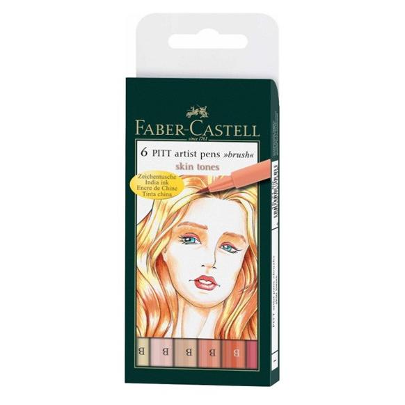 

(BISA COD) Faber Castell Pitt Artist Pen Brush Set 6 Skin Tones TERBARU Kode 52