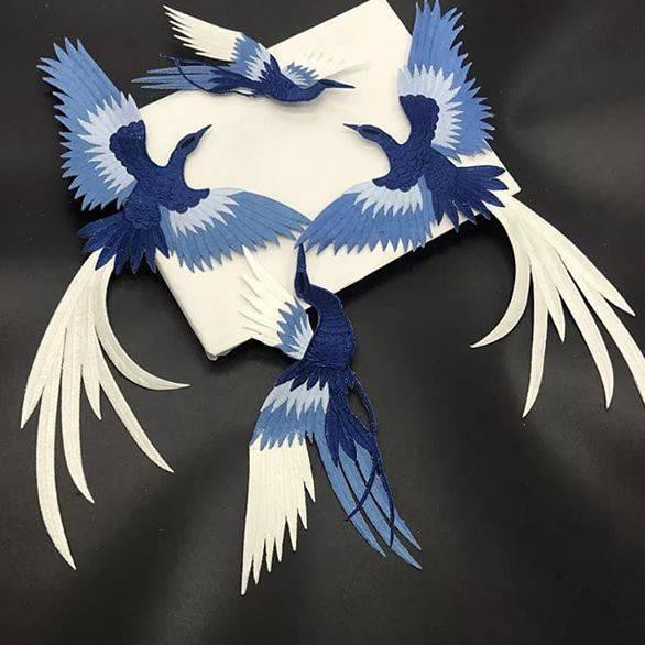 Produk Terpopuler bordir burung phoenix set, patch phoenix 4pcs ,patch bordir burung, aplikasi baju