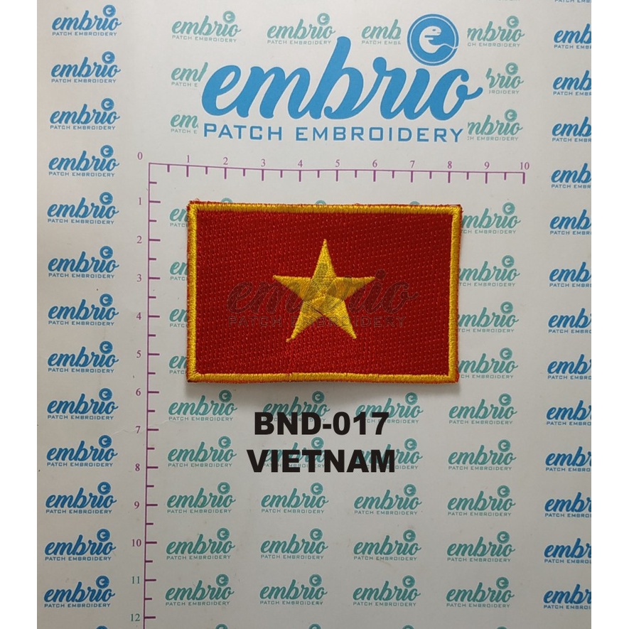 Patches Jogja BND-017 Patch Vietnam Flag Emblem Bordir Bendera Vietnam 7x4,5 Embroidery Patch Iron O