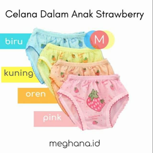 Celana Dalam Anak Murah Motif Strawberry -ALEXA