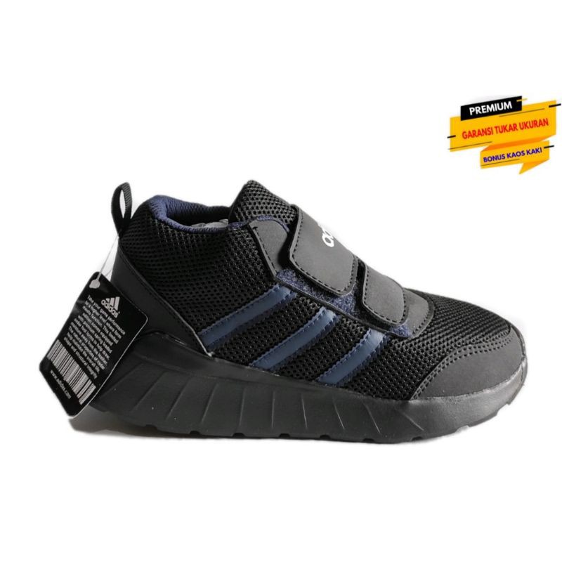 Adidas Shark Kids Sepatu Sneakers Sekolah Anak Laki-laki/Perempuan Ukuran 31-35 Hitam