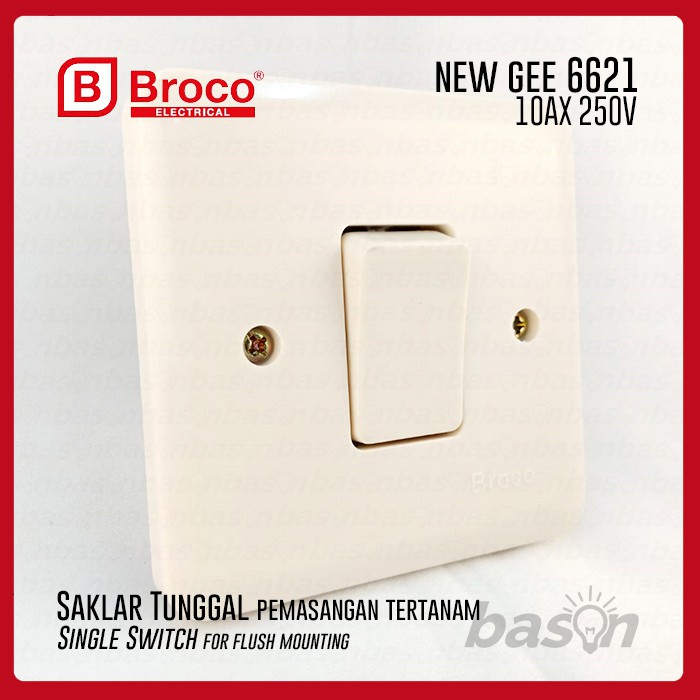 BROCO 6621U New Gee Single Switch - Saklar Tunggal