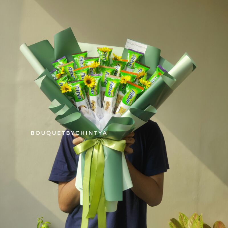 BUKET SNACK FITBAR BOUQUET MAKANAN SEHAT DIET HADIAH KADO WISUDA ULANG TAHUN ANNIVERSARY