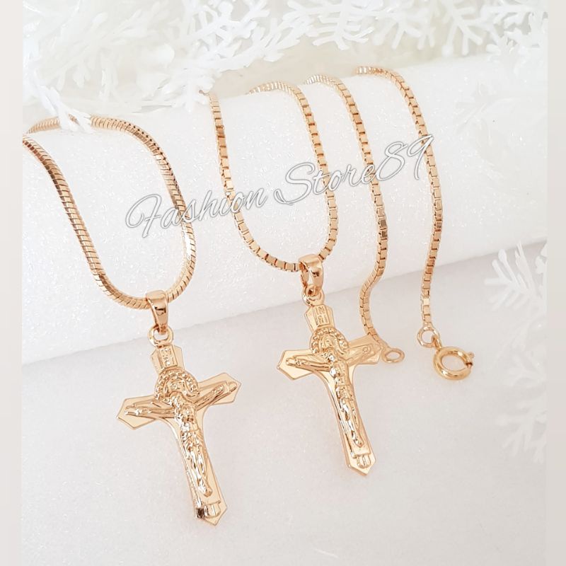 Xuping Kalung Salib Jesus Impor Perhiasan Xuping lapis Emas Kualitas Terjamin original Xuping Salib Bestquality