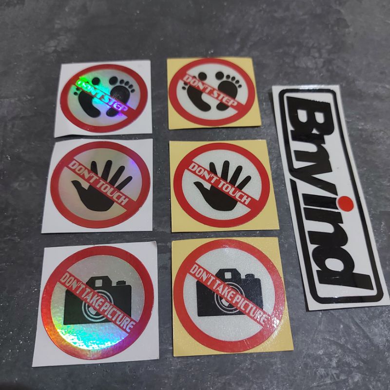 STICKER DILARANG JANGAN PEGANG INJAK FOTO PRINCUT