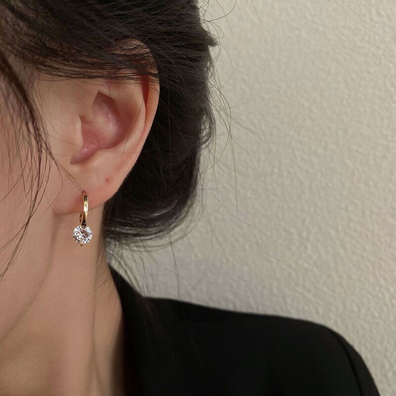 Anting Tusuk Sterling Silver 925 Desain Hati Hias Zircon Gaya Simple Untuk Wanita