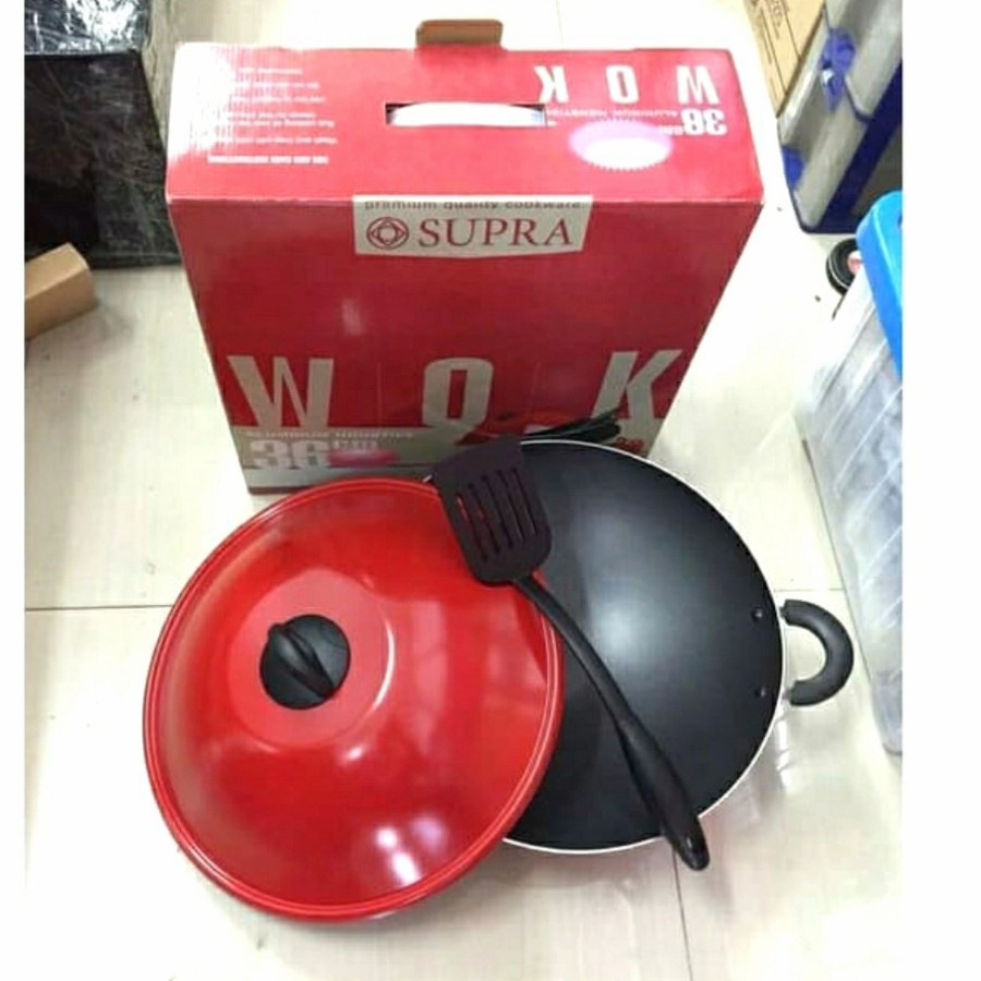 SUPRA 36 cm Rosemary Wok + Aluminium Lid + N.Spatula