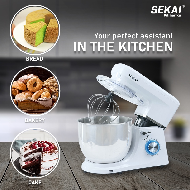 SEKAI Stand Mixer 6,5 Liter MX687B Pengaduk Adonan Low Watt MX 687B