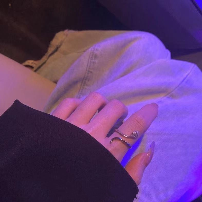 Pribadi mikro bertatahkan kristal cincin ular wanita niche desain in Trendi switchable indeks cincin