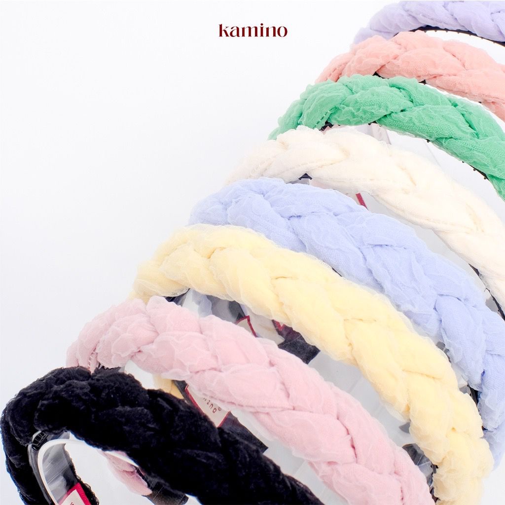 Bando Lebar Kepang Polos Wanita Gaya Korea / Bandana Kepang Polos Lebar Import/bando Awan nagita 3 Salur / bando wool