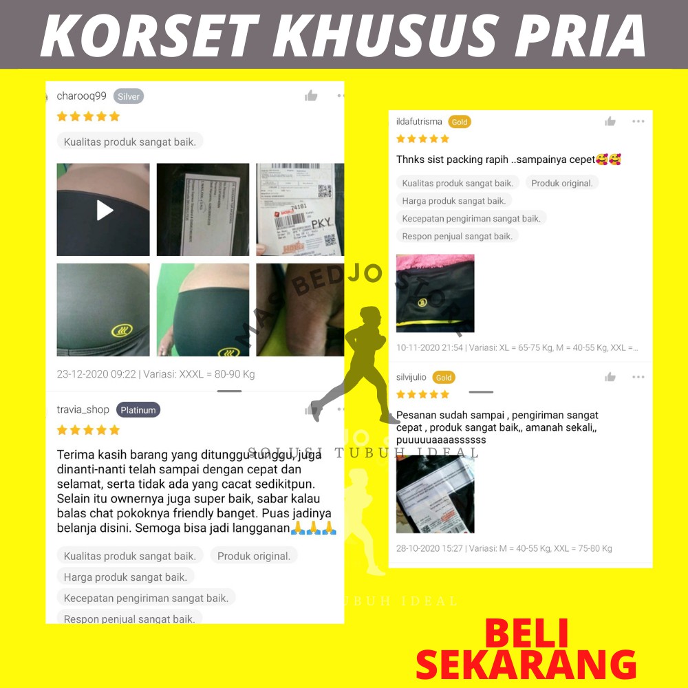 Korset Pelangsing Perut Buncit Neotex Hot Shapers Pengecil Perut Olahraga Stagen Pria Wanita ZZ05