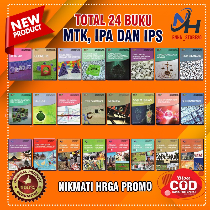 PAKET BUKU KOMPETISI OSN KSN KSM OLIMPIDE SAINS NASIONAL MTK IPA DAN IPS PROF YOHANES SURYA ORIGINAL