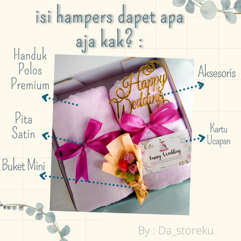 HAMPERS HANDUK 70 x 140 cm / GIFT BOX HANDUK  LUCU / HAMPERS HANDUK HADIAH WEDDING ENGAGEMENT BIRTHDAY / KADO PERNIKAHAN HANDUK MURAH