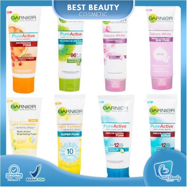 ★ BB ★ GARNIER Light Complete Brightening | Pure Active | Sakura White Foam | Scrub | GEL 100mL