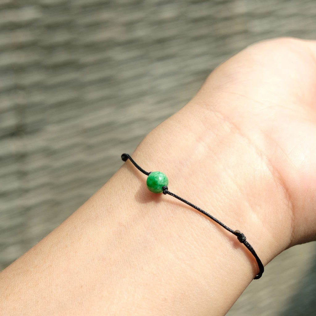 Gelang Jade Batu Giok Hijau Adjustable