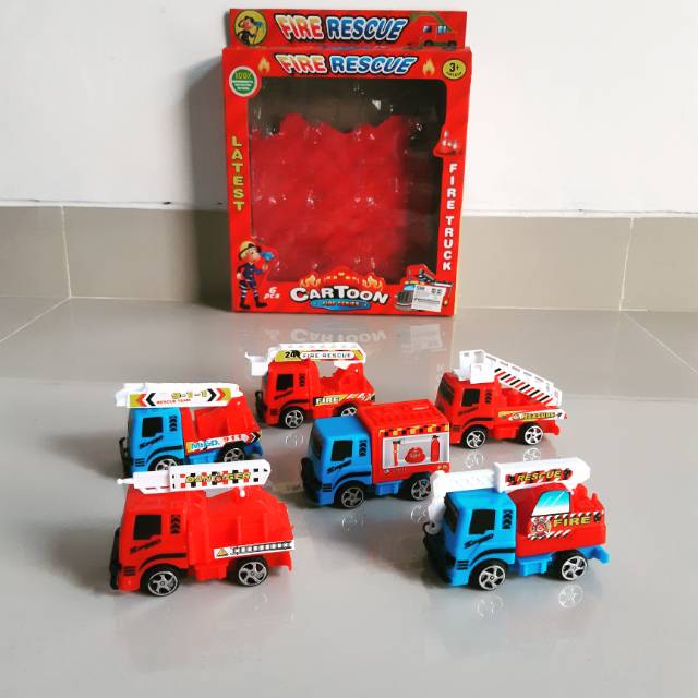 Mainan Set Mobil Pemadam Kebakaran - Diecast Fire Rescue Truk Car Anak