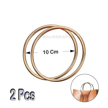 Ring bulat Besar / Aksesoris tas / 1 Pasang Handle Tas Ring Bulat diameter 10 Cm Warna rose Gold
