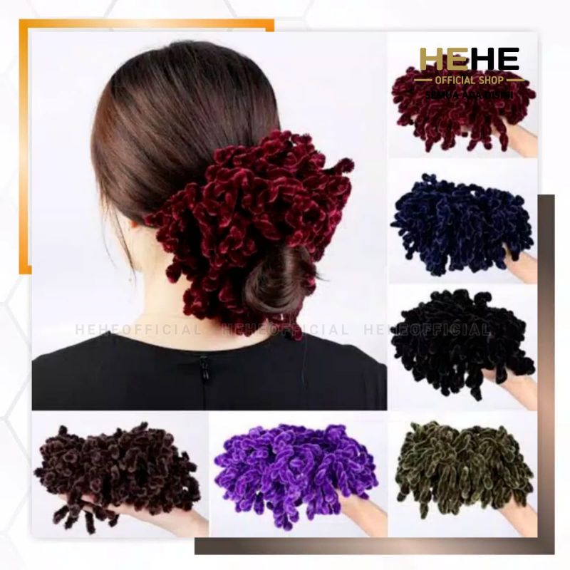 Ikat Rambut Ubur ubur / Kunciran Cendol / Cepolan Hijab HEHEOFFICIAL PEKANBARU