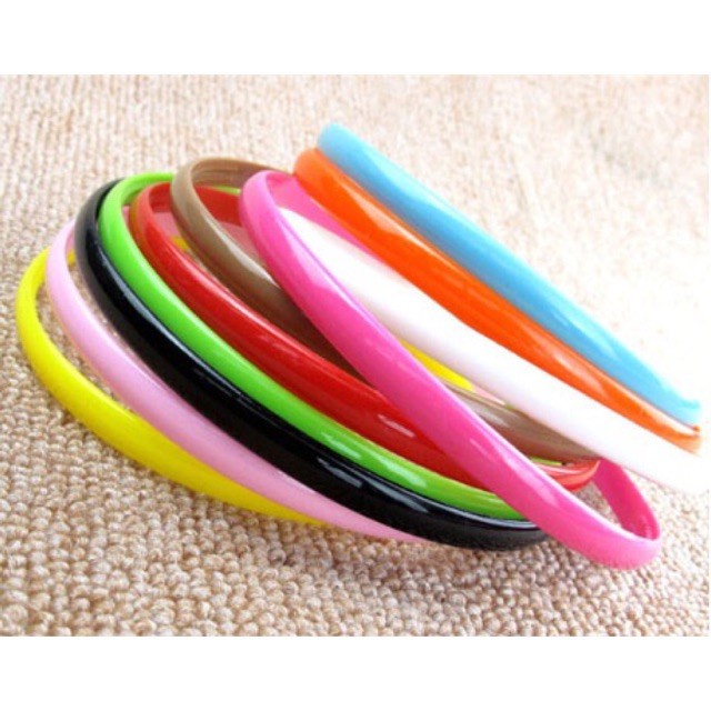 ( HARGA SATUAN ) Bando Korea Warna Warni Bando Polos Gepeng 1CM