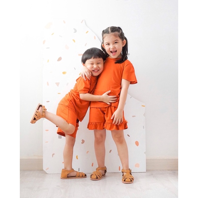 One Set Setelan Anak Laki Laki Cowok Kids Balita Baju Anak Kaos Anak Laki Laki Setelan Celana Pendek