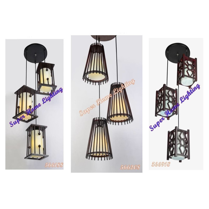 Lampu Gantung Minimalist Series Kayu - 3 566188