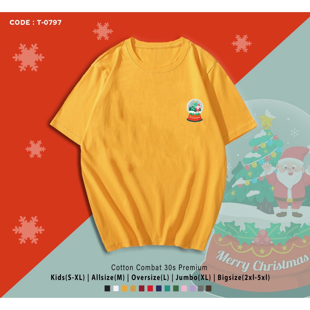 FREE CUSTOM NAMA - T-SHIRT / KAOS CUSTOM NATAL TERMURAH / SANTA BALL / KADO UNIK XMAS TEE