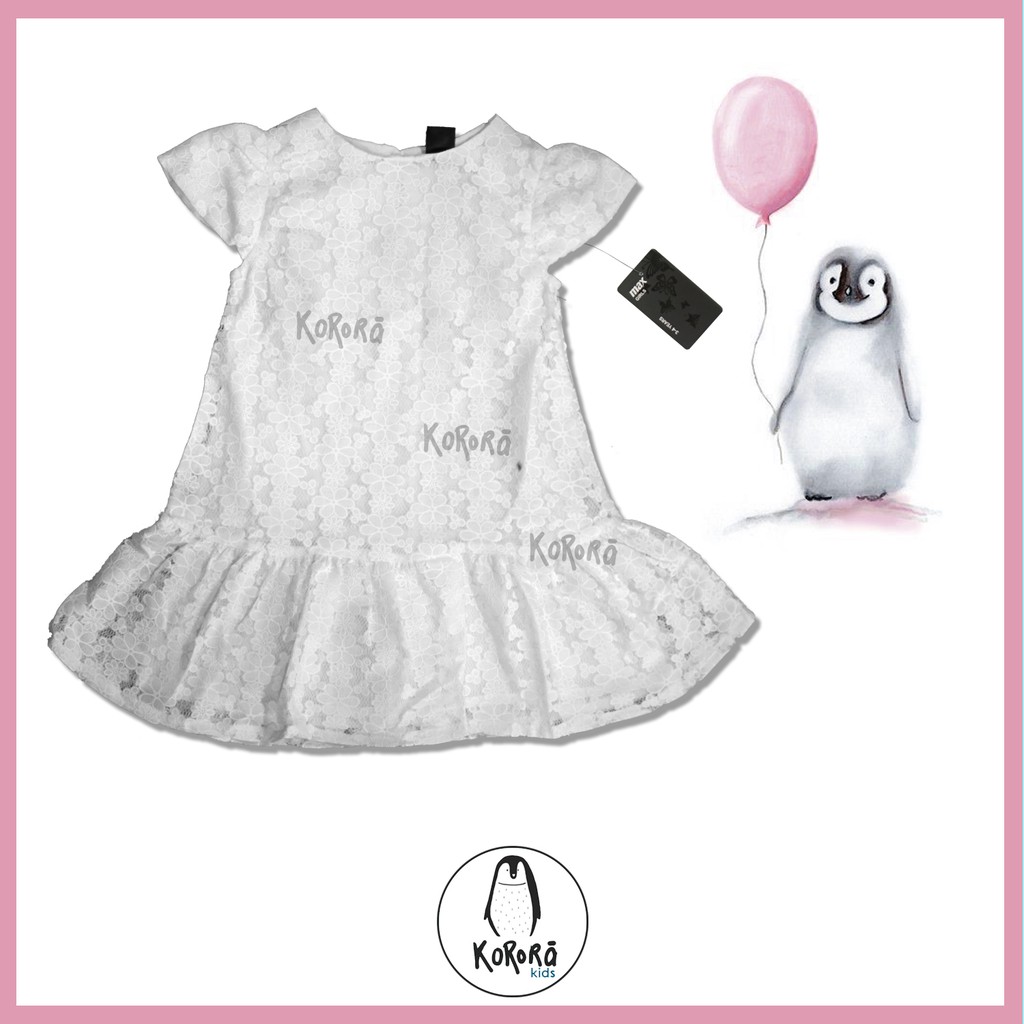 MAX GIRLS - WHITE DRESS (Bunga brukat)