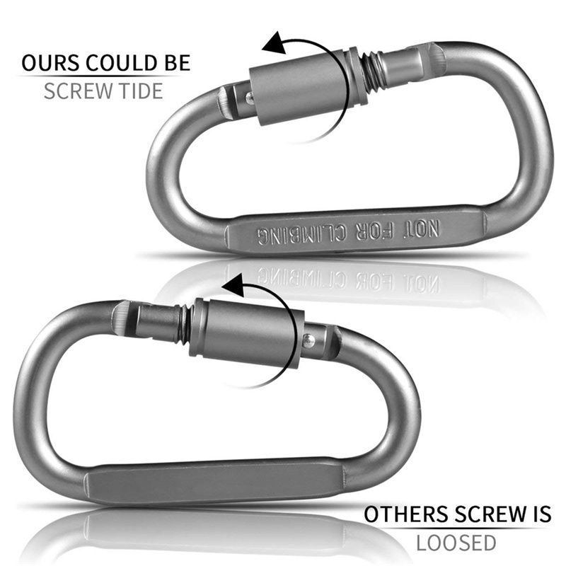 Gantungan Kunci Carabiner Bentuk D Bahan Aluminum Alloy Untuk Hiking / Outdoor