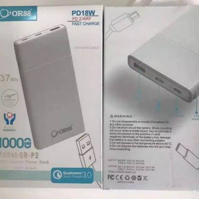 POWER BANK 10.000 MAH OR 88 MODEL OR-P2