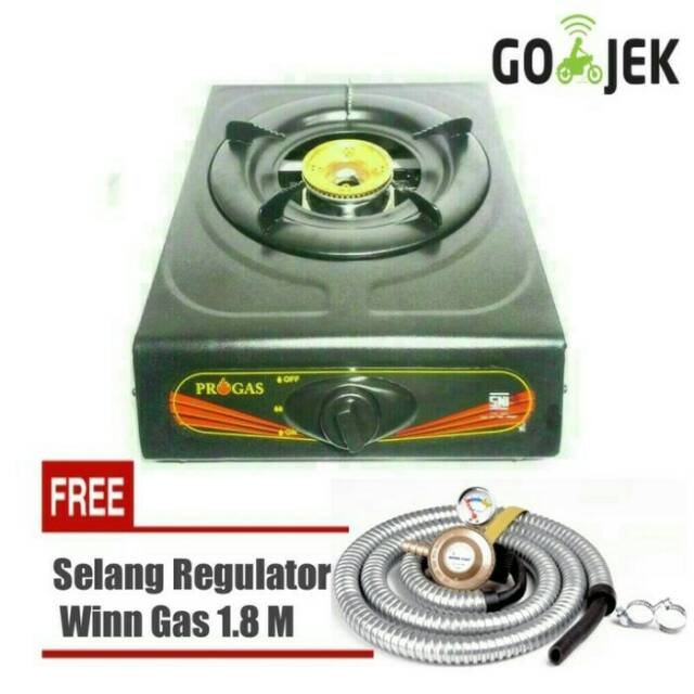 Kompor gas 1tungku progas+selang paket winn