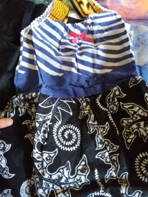 Dress Anak Batik Tanpa Lengan Bahan Katun, Smock Dada, Lucu, Harga Murah, Grosir Batik