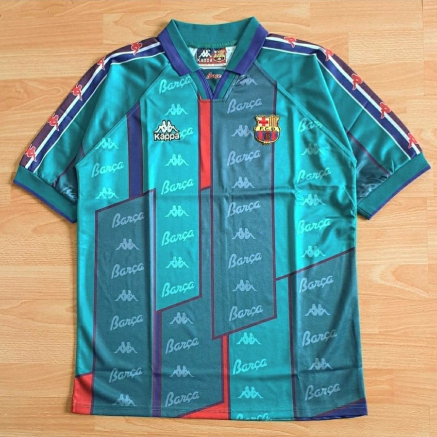 Jersey FC Barcelona 1996-1997 Away Retro Klasik Baju Bola Barca Kappa