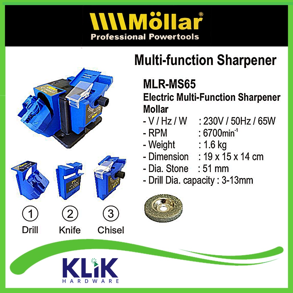 Mollar Mesin Asah Elektrik Serbaguna Mata Bor Kikir Pisau Multi Fungsi MS65