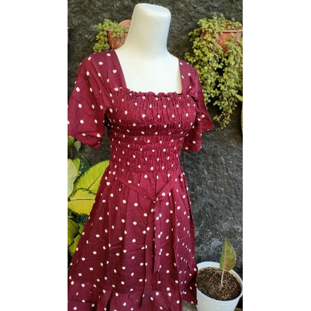 Dress Kerut Pendek Bali/Dress Kerut Tangan.