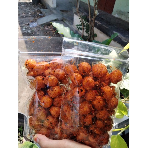 Jual Cimol Goreng Kering Rasa Pedas Daun Jeruk Snack Homemade Baca