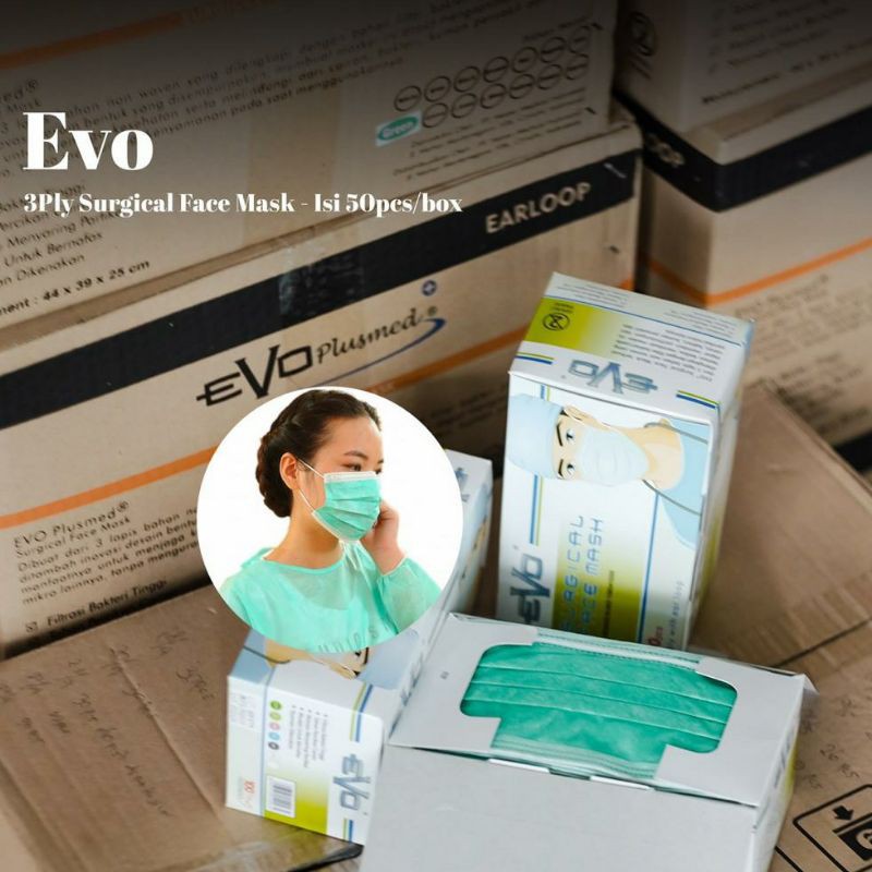Evo Surgical Mask 3 Ply / Evo Maker Medis 3Ply