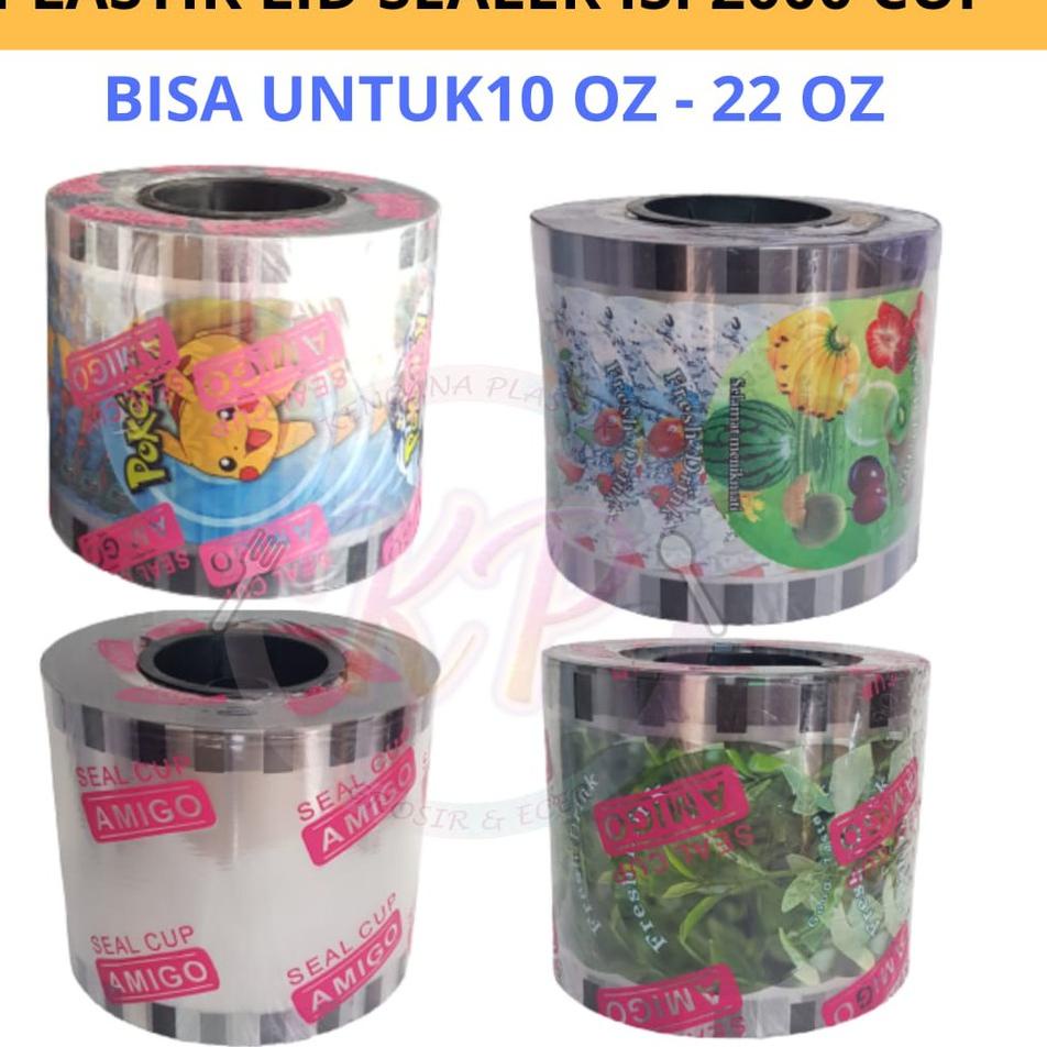 

phb Plastik Lid Cup Sealer/ Tutup Gelas Plastik/ Seal Cup Polos /Buah/Kartun 2000 Cup m55➻