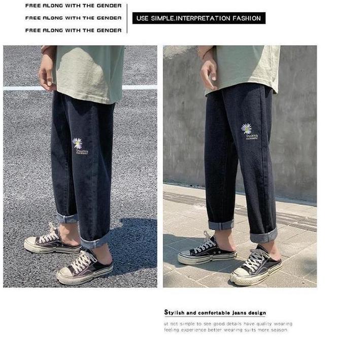 LANGSUNG KIRIM.. Celana Jeans Musim Panas Pria Elastis Longgar Musim Semi dan Musim Gugur Bagian Tip