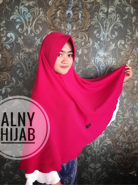 Jilbab khimar jumbo simple pet antem 80 x 110 bergo syari / syar'i instant / hijab instan wolfis